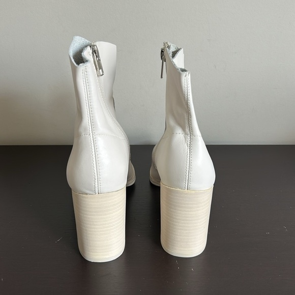 Steve Madden Cate Bone Leather Bootie Block Heel Pointed Toe Boot Sz 8 NEW - Picture 7 of 11